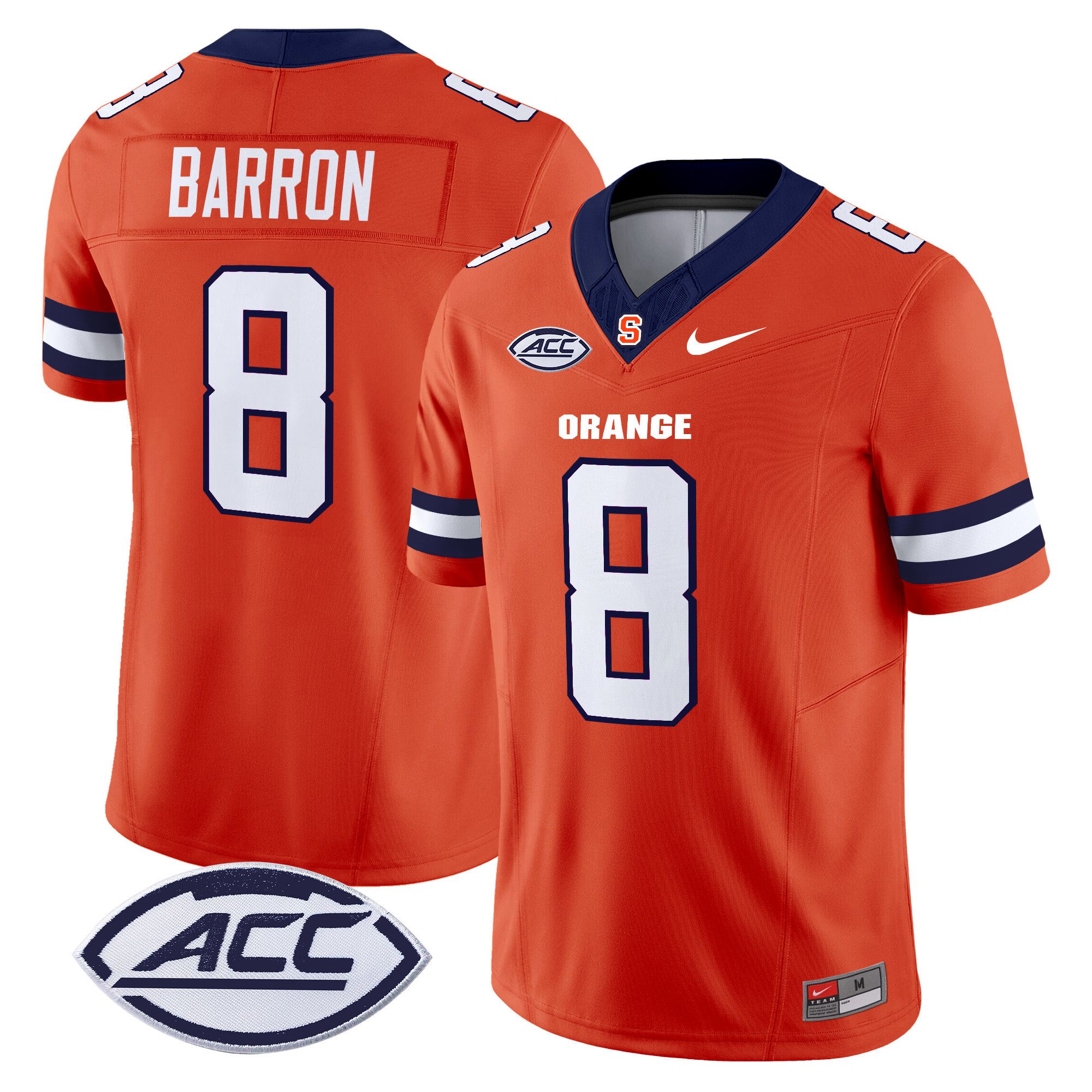 Men Syracuse Orange #8 Barron Orange Nike 2024 Vapor Limited NCAA Jersey style 1->ncaa teams->NCAA Jersey